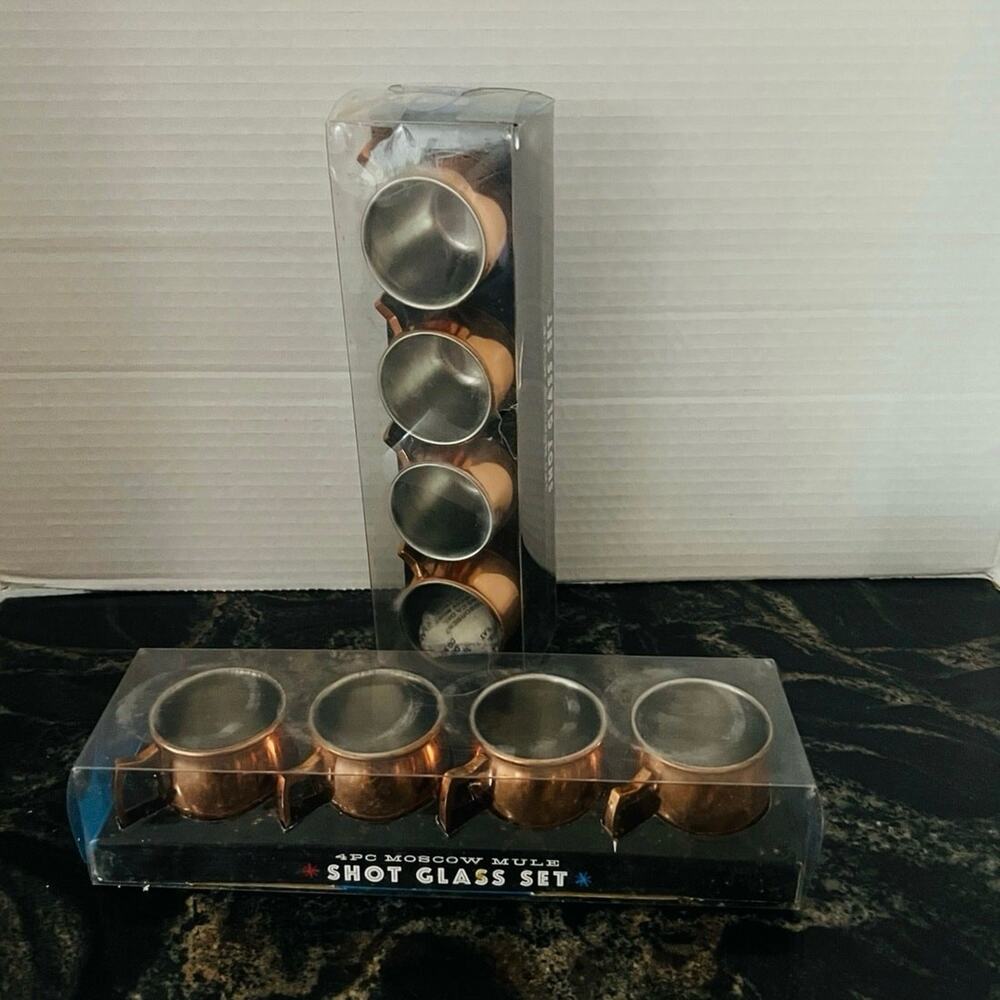 ☆ Two 4 Pc MOSCOW MULE SHOT GLASS SET (3B-DT)